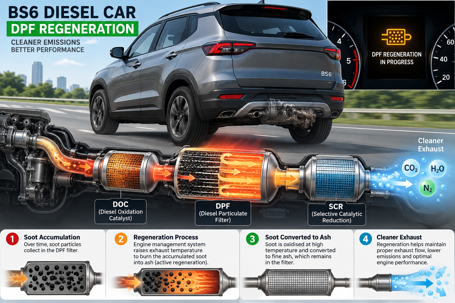 BS6 Diesel Car में DPF Regeneration क्यों नहीं हो रहा? कारण, लक्षण और समाधान