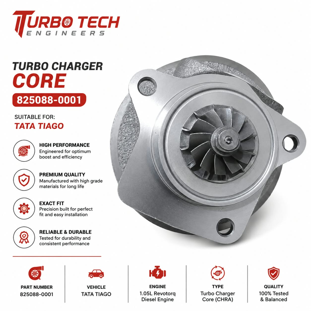 Turbocharger Core 825088-0001 – Tata Tiago