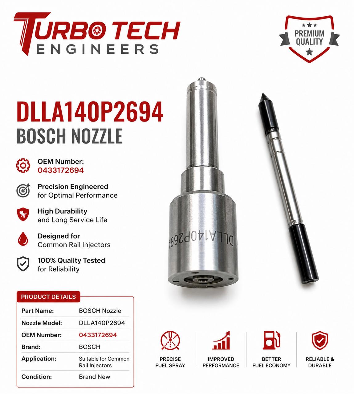 Bosch Diesel Injector Nozzle DLLA140P2694