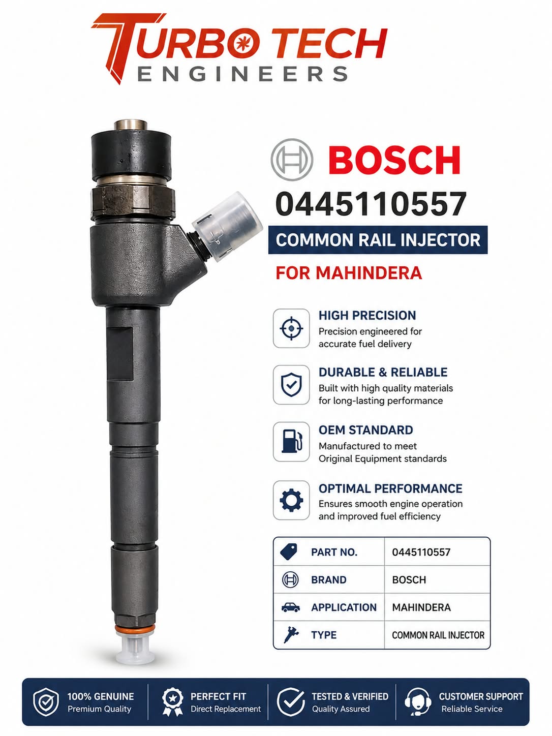 Bosch Common Rail Injector 0445110557 – Mahindra