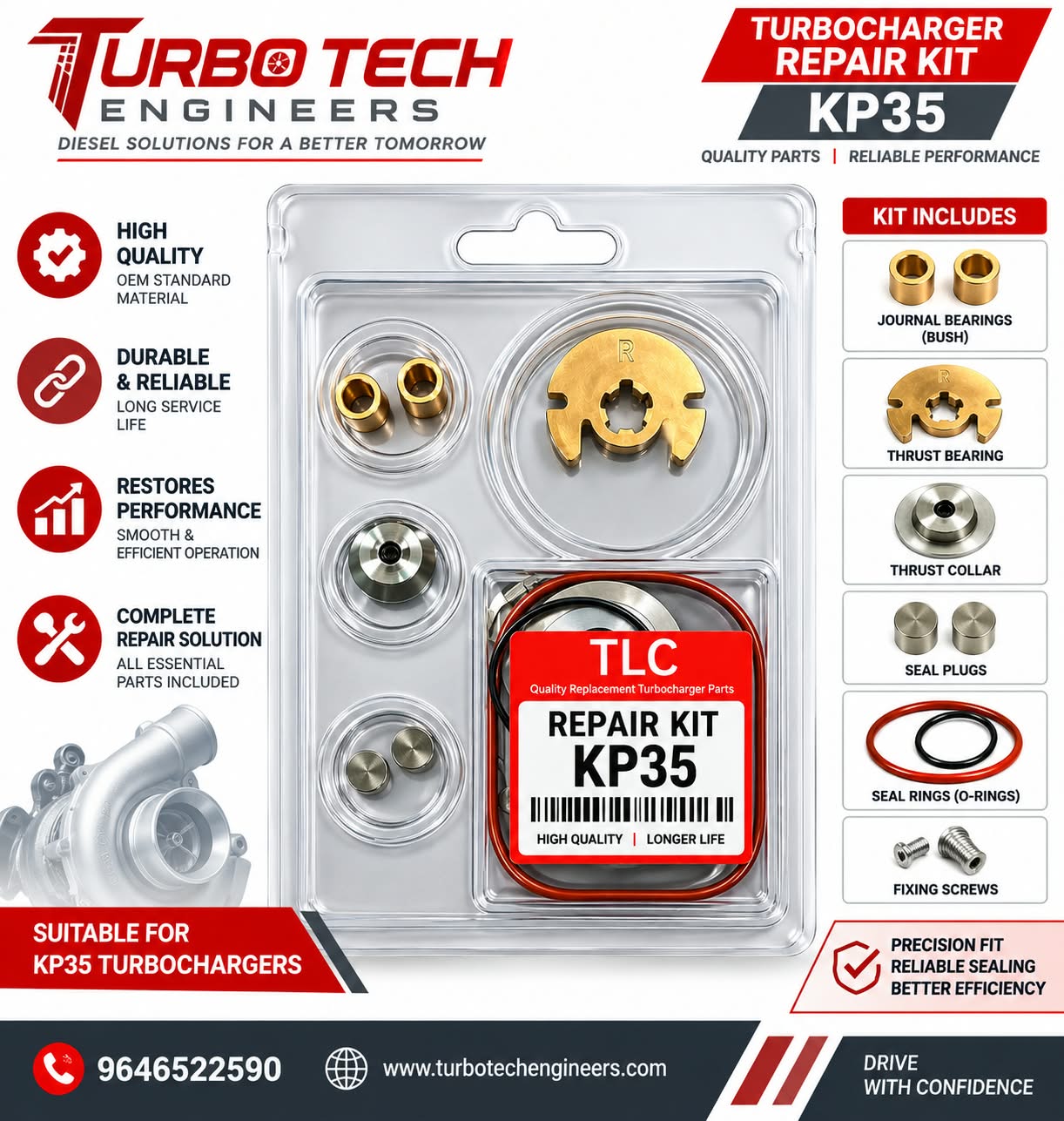 KP35 Turbocharger Repair Kit