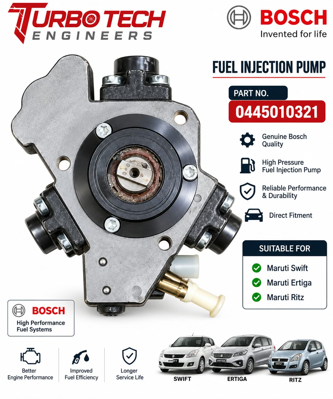 Bosch Fuel Injection Pump 0445010321 – Maruti Swift, Ertiga & Ritz Category