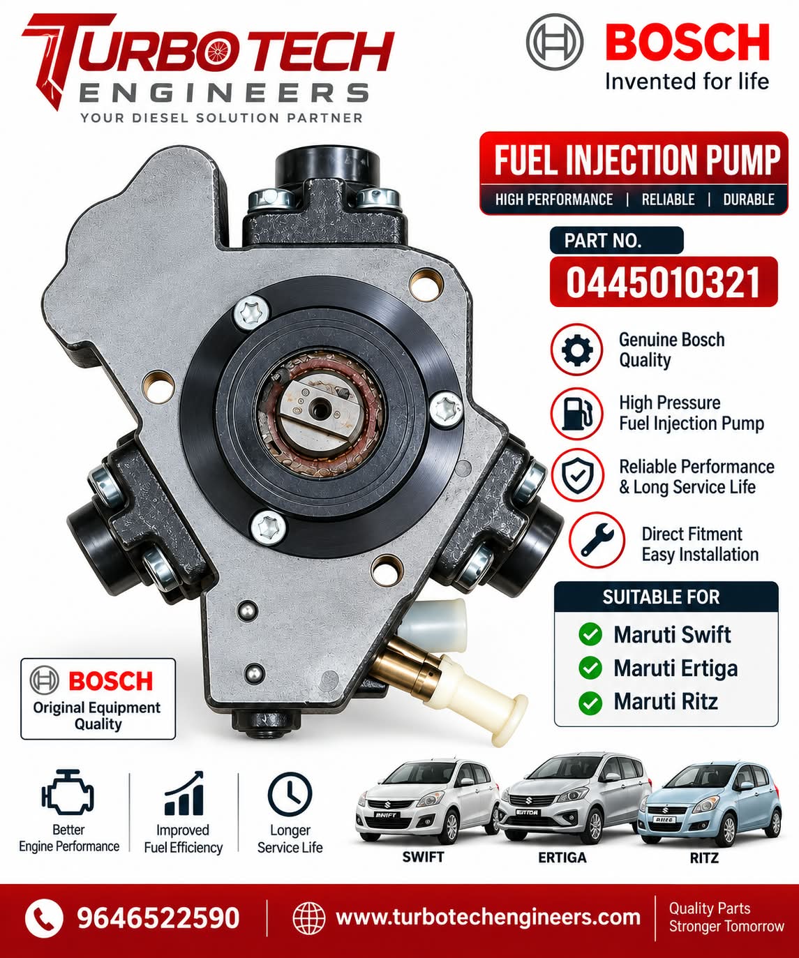 Bosch Fuel Injection Pump 0445010321 – Maruti Swift, Ertiga & Ritz Category