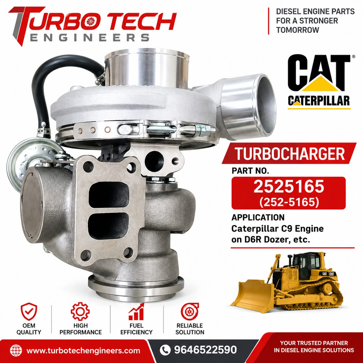 Turbocharger 2525165 (252-5165) – Caterpillar C9