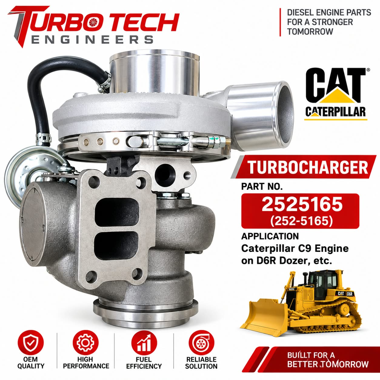 Turbocharger 2525165 (252-5165) – Caterpillar C9