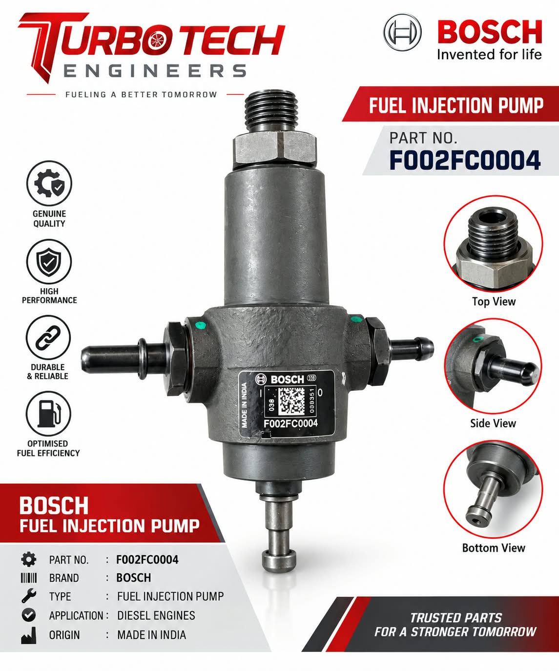 Bosch Fuel Injection Pump F002FC0004 – Mahindra Bolero