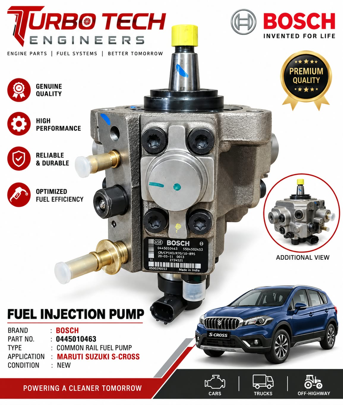Bosch Common Rail Fuel Injection Pump 0445010463 – S-Cross