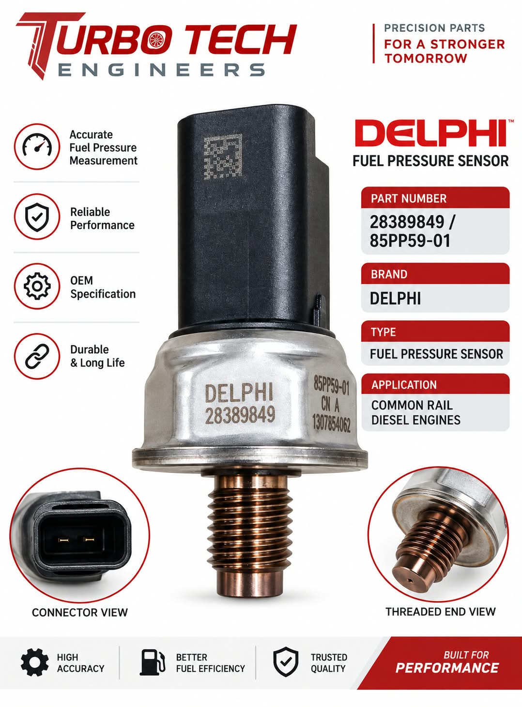 Delphi TVS Fuel Pressure Sensor 28389849 – 85PP59-01