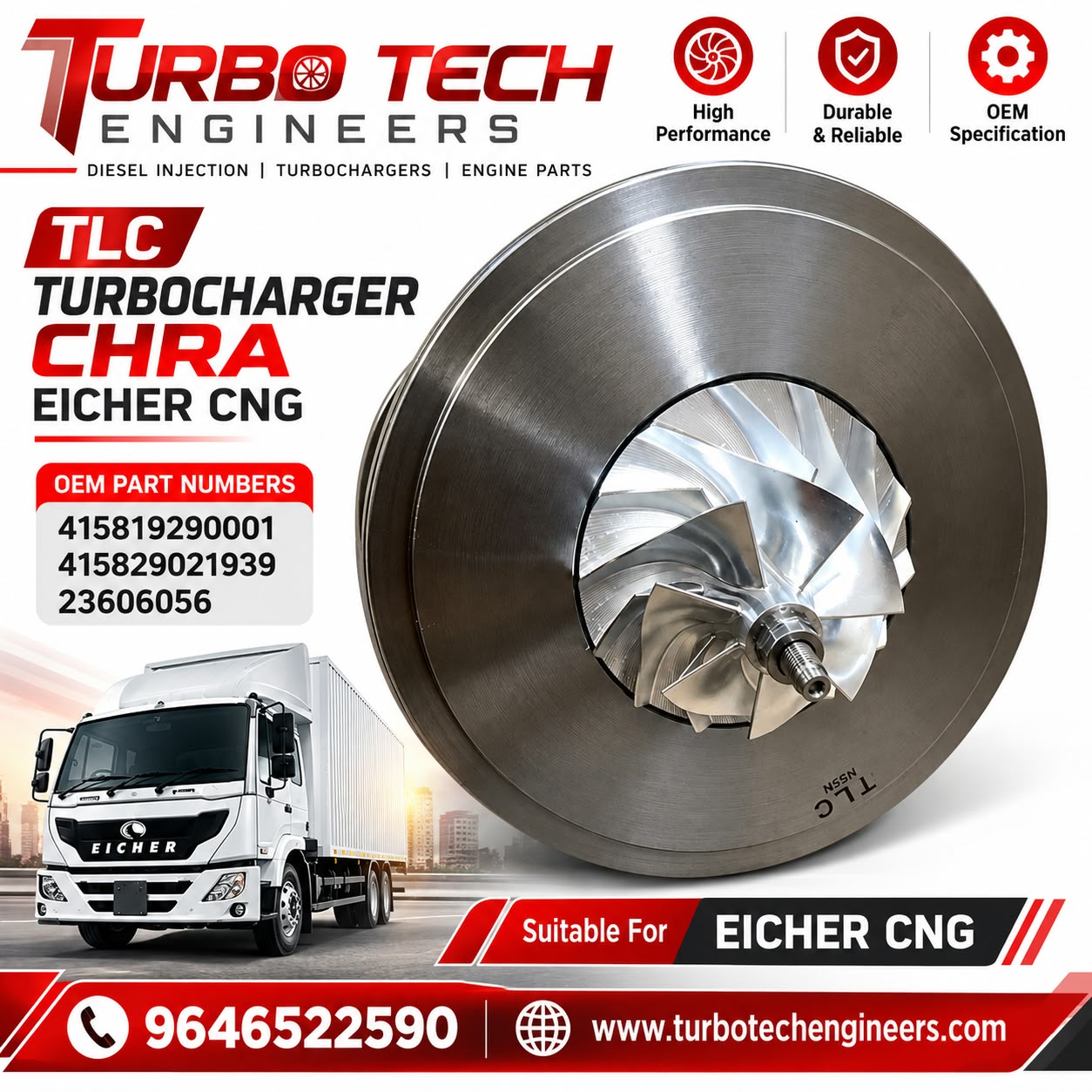 TLC Turbocharger CHRA – Eicher CNG
