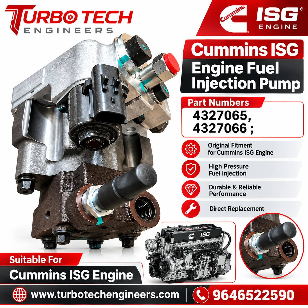 Cummins ISG Engine Fuel Injection Pump