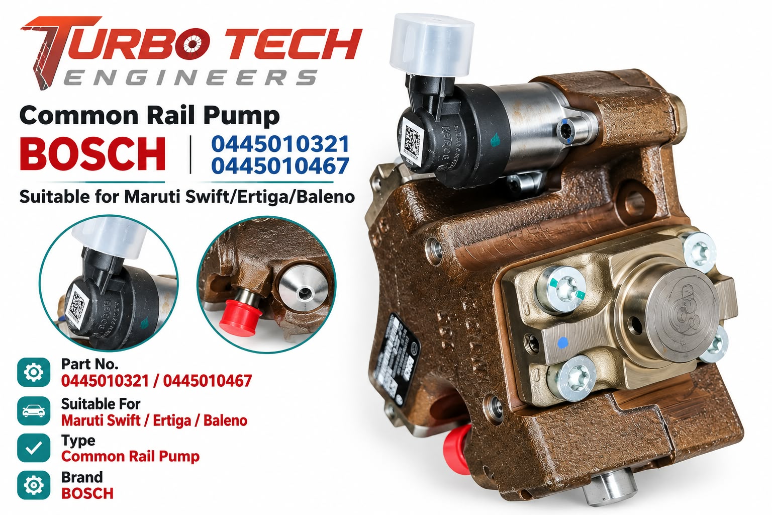 Bosch Common Rail Fuel Injection Pump 0445010321 / 0445010467 – Maruti Suzuki
