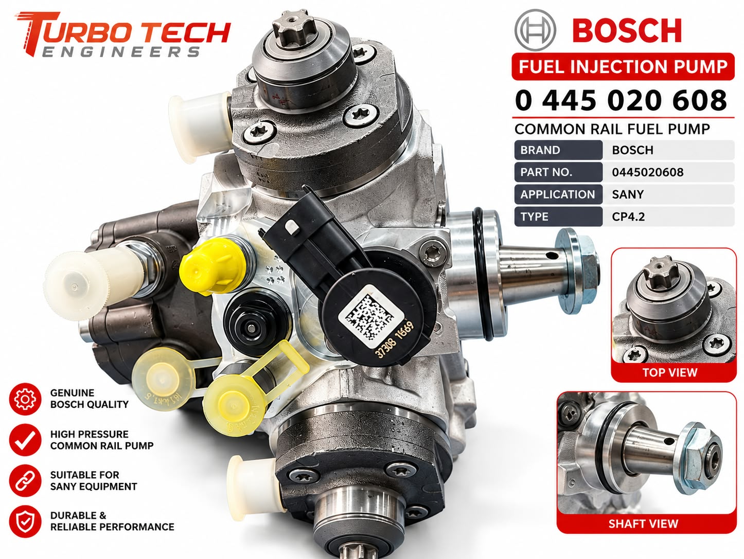 Bosch CP4.2 Common Rail Fuel Injection Pump 0445020608 – SANY