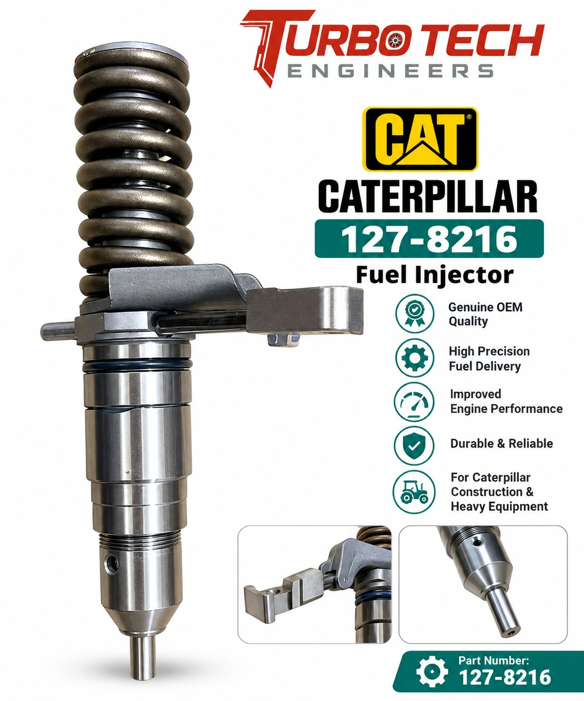 Caterpillar Fuel Injector 127-8216 – CAT 3114 / 3116