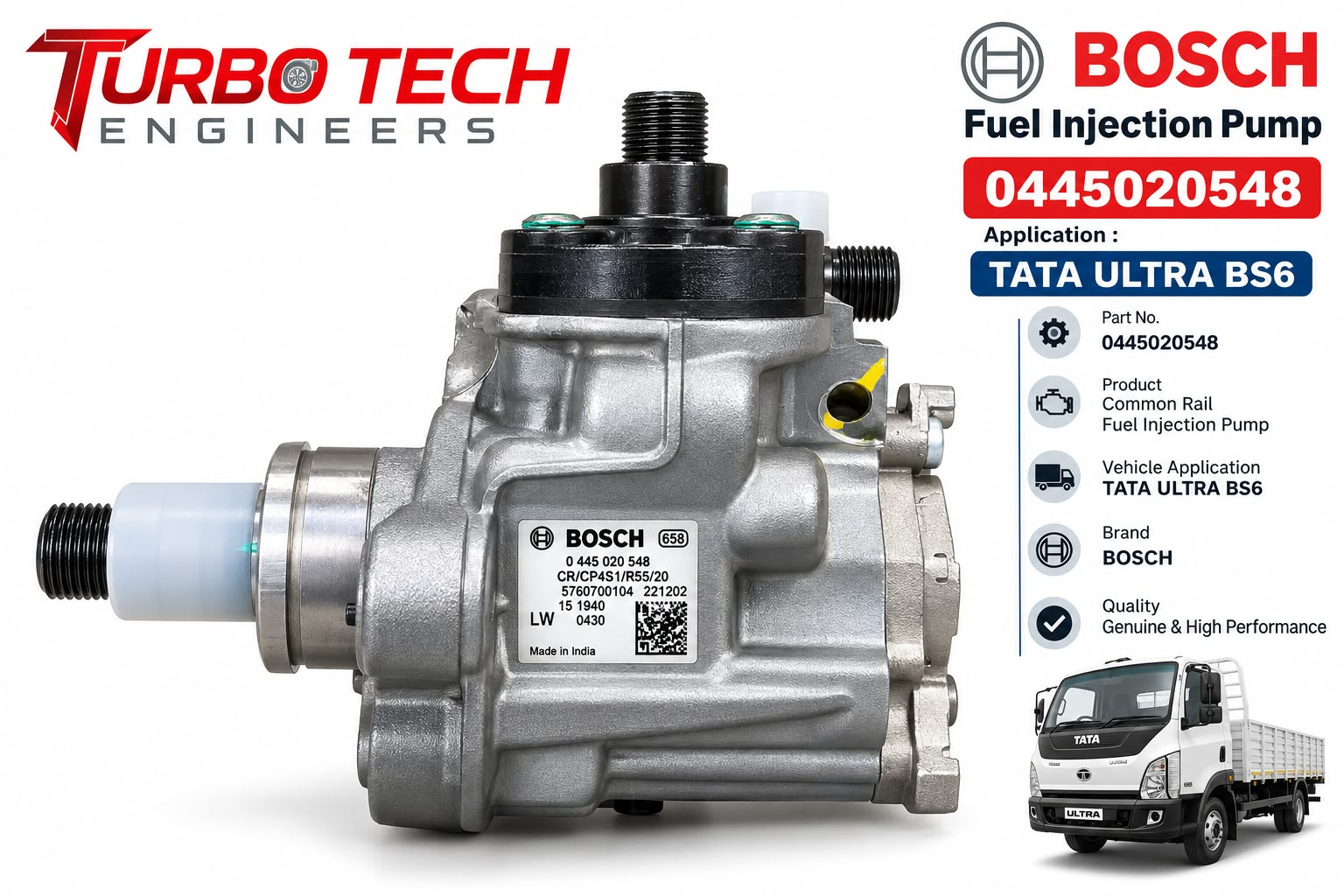 Bosch Common Rail Fuel Injection Pump 0445020548 – Tata Ultra BS6