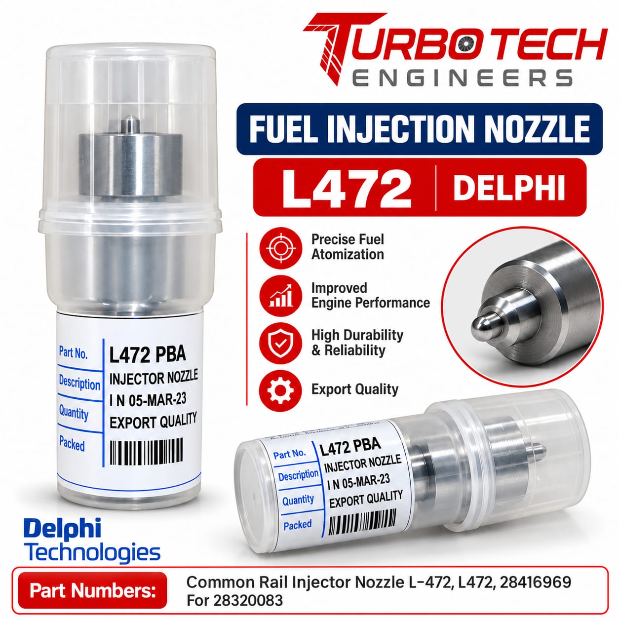 Delphi L472 Common Rail Fuel Injection Nozzle – 28416969