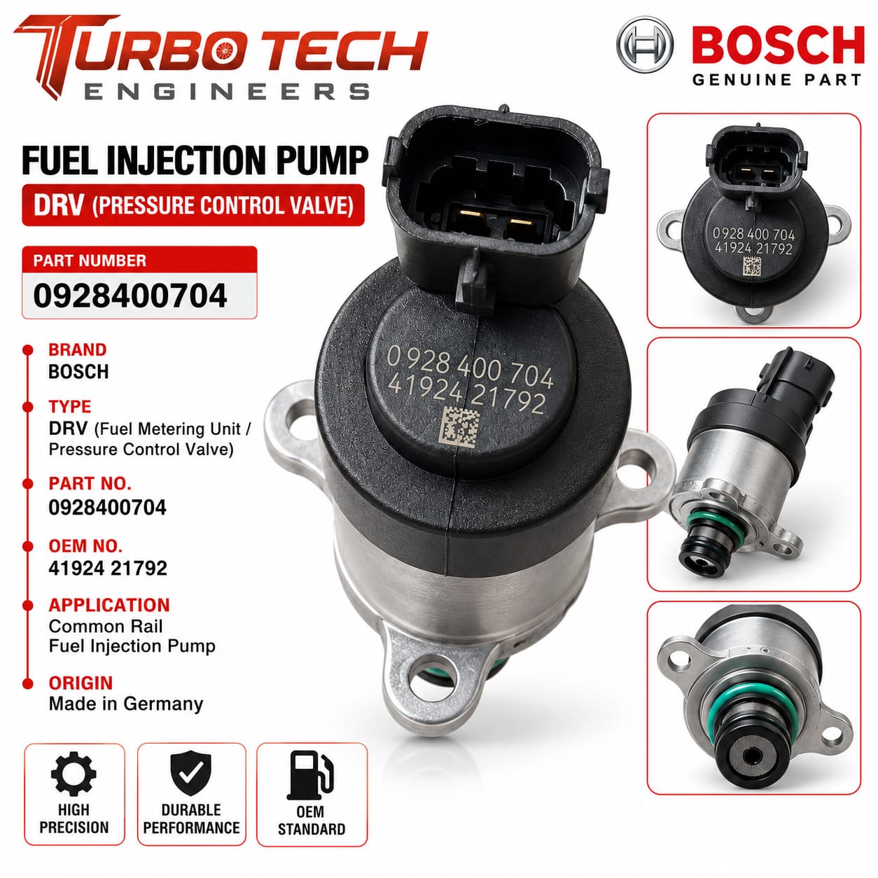 Bosch Common Rail Fuel Pressure Control Valve – 0928400704